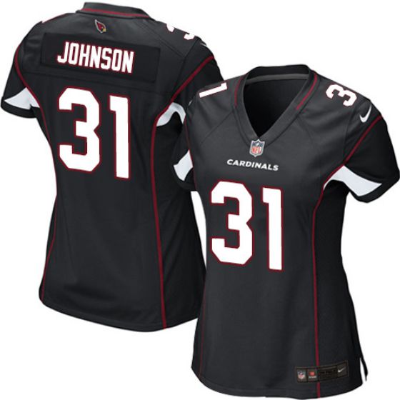 Women Arizona Cardinals #31 David Johnson Nike Black Game NFL Jersey->->Women Jersey